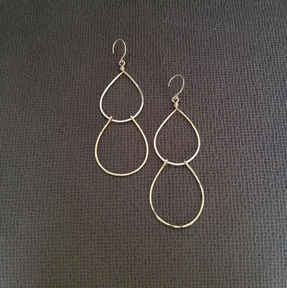 Hammered🔨 Gold💛 Two✌️ Tier Earrings